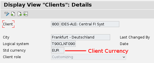 Currency for entire client