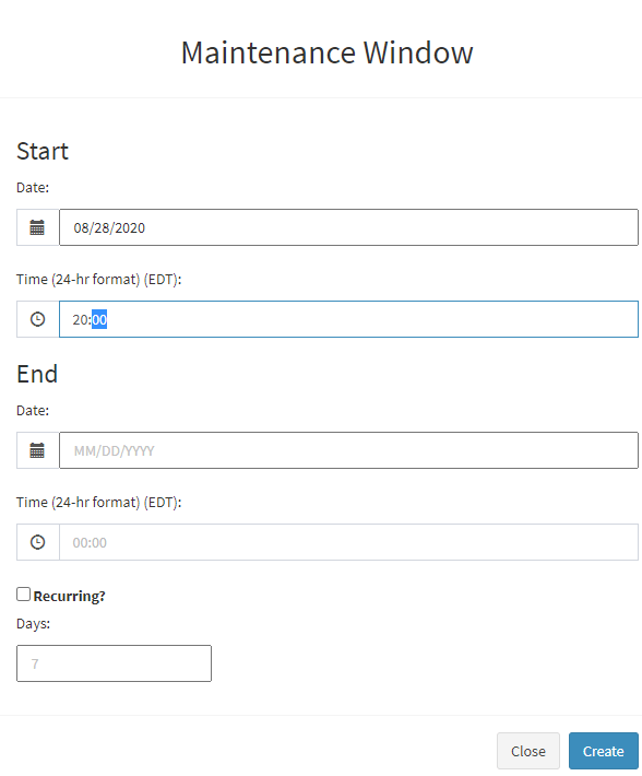 Entering Start Date