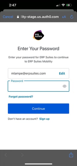 Mobility Identity Management password