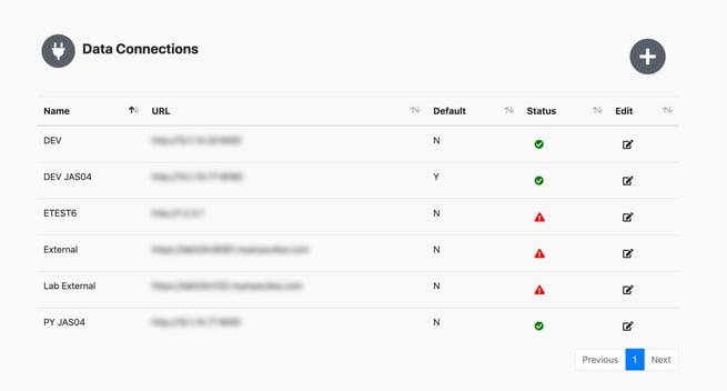 Mobility data connections table