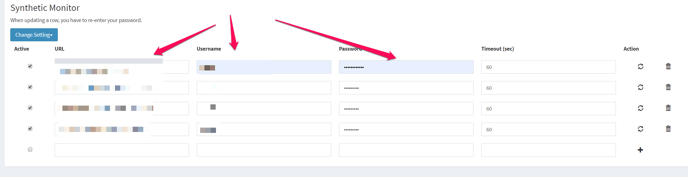 Re enter Synthetic Monitoring Credentials