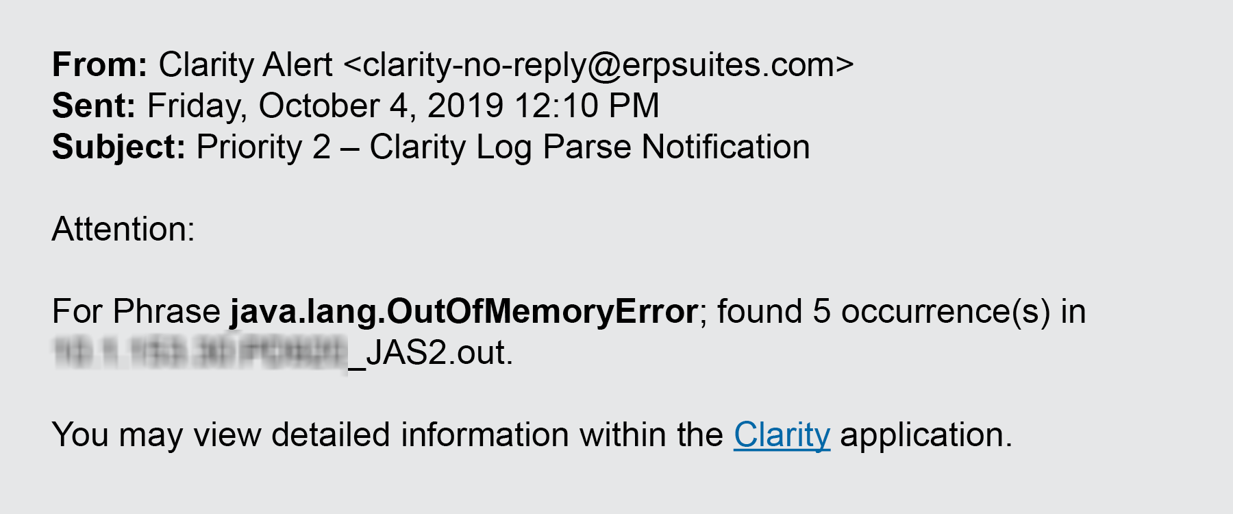 How to resolve a Java Out of Memory alert