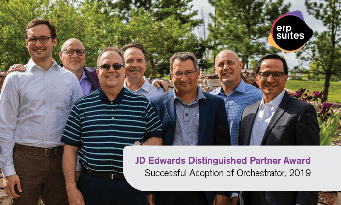 ERP Suites' 2019 Distinguished Partner Award team